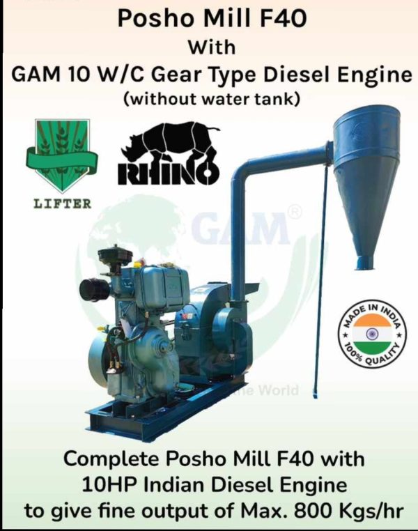 GAM 40 Posho Mill With 10HP Indian Diesel Engine - Image 2