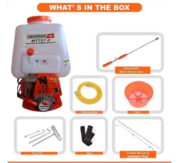 Metropolis UK 8.5HP Engine Motorised Knapsack Sprayer - Image 2